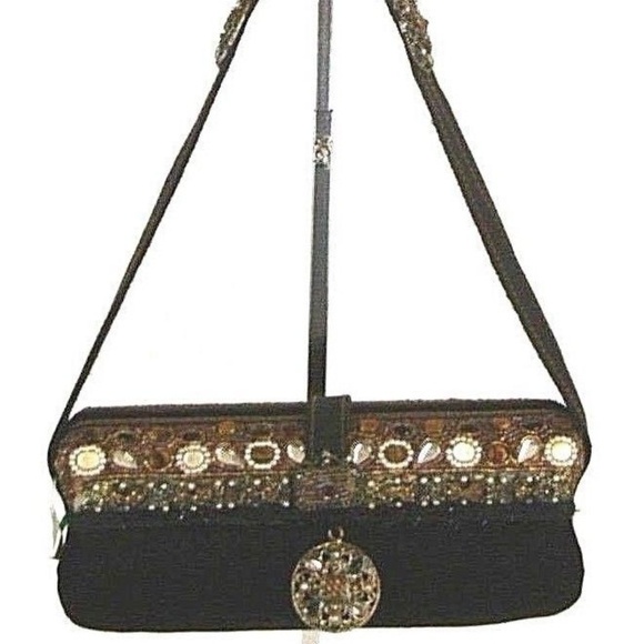 Mary Frances Vintage Black/Gold Evening Bag Small